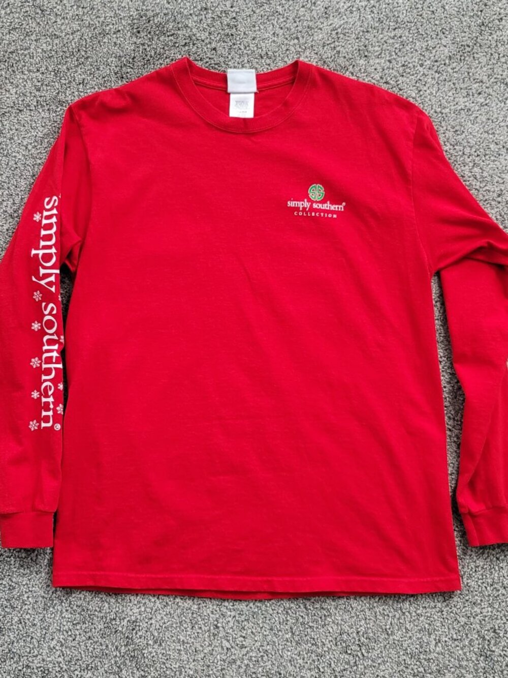 Ladies Simply Southern Red Long Sleeve Christmas Winter T-Shirt Large - Picture 6 of 10